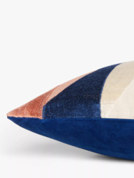 John Lewis Structure Velvet Cushion, Multi - thumbnail 3