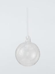 John Lewis Glass Snowflake Baubles, Box of 9, Clear - thumbnail 1