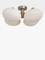 MADE Caleb 4 Arm Glass Orb Semi Flush Ceiling Light, Silver - thumbnail 2