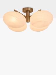 MADE Caleb 4 Arm Glass Orb Semi Flush Ceiling Light, Silver