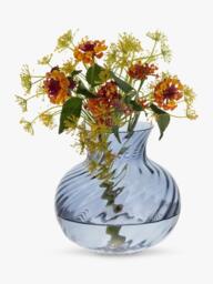 Dartington Crystal Smith Medium Glass Vase, H13cm, Dusk Blue - thumbnail 2