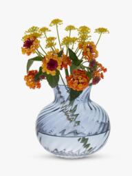 Dartington Crystal Smith Medium Glass Vase, H13cm, Dusk Blue - thumbnail 3
