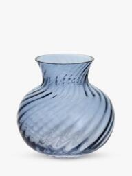 Dartington Crystal Smith Medium Glass Vase, H13cm, Dusk Blue - thumbnail 1