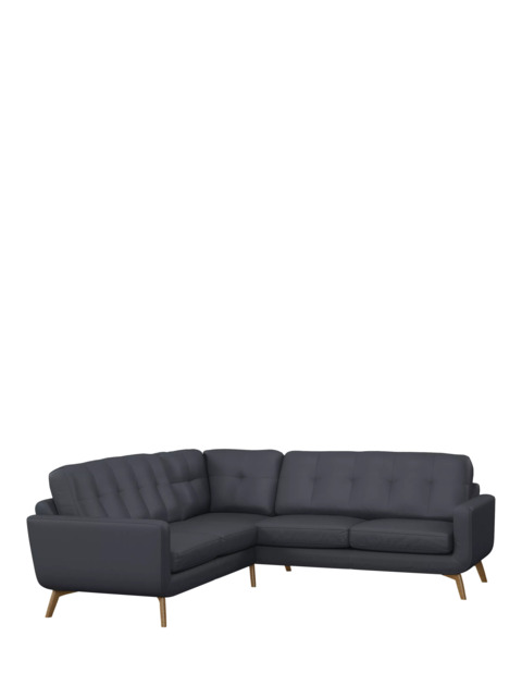 John Lewis Barbican Leather Corner Sofa, Light Leg - image 1