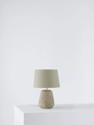 John Lewis Iona Small Ceramic Table Lamp, Grey - thumbnail 1