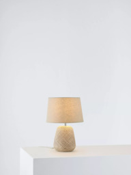 John Lewis Iona Small Ceramic Table Lamp, Grey - thumbnail 3