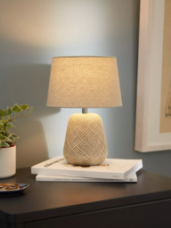 John Lewis Iona Small Ceramic Table Lamp, Grey - thumbnail 2