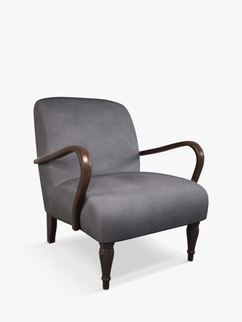 John Lewis Lounge Leather Armchair, Dark Leg - image 1