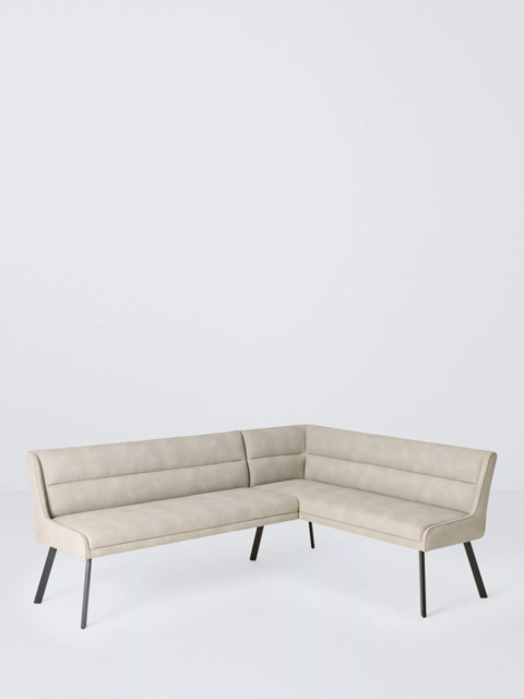 John Lewis Malden PU Corner Dining Bench, Misty - image 1
