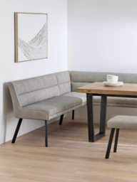 John Lewis Malden PU Corner Dining Bench, Misty - thumbnail 2