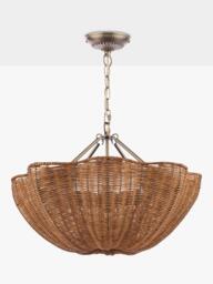 Joules Braywick Rattan Pendant Ceiling Light, Natural - thumbnail 3