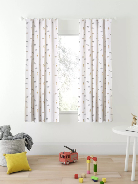 John Lewis Safari & Friends Pencil Pleat Pair Blackout Lined Children's Curtains - image 1