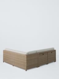 John Lewis Platform Rattan 7-Seater Corner Garden Dining/Lounge Set with Height-Adjustable Table, Natural - thumbnail 4