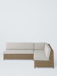 John Lewis Platform Rattan 7-Seater Corner Garden Dining/Lounge Set with Height-Adjustable Table, Natural - thumbnail 3
