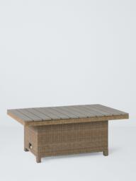 John Lewis Platform Rattan 7-Seater Corner Garden Dining/Lounge Set with Height-Adjustable Table, Natural - thumbnail 6