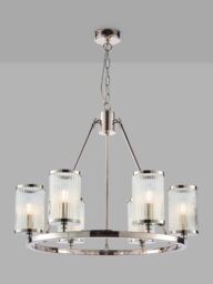 Bay Lighting Claris Chandelier Ceiling Light, Clear/Nickel