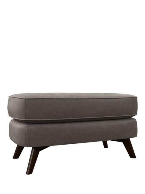 John Lewis Barbican Leather Footstool, Dark Leg - image 1