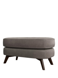 John Lewis Barbican Leather Footstool, Dark Leg - thumbnail 4