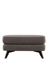 John Lewis Barbican Leather Footstool, Dark Leg - thumbnail 5