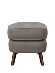 John Lewis Barbican Leather Footstool, Dark Leg - thumbnail 3