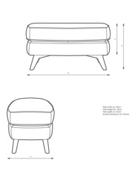 John Lewis Barbican Leather Footstool, Dark Leg - thumbnail 2