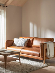 John Lewis Nest Grand 4 Seater Leather Sofa, Light Leg, Butterscotch Leather - thumbnail 2