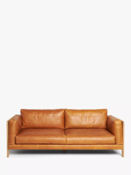 John Lewis Nest Grand 4 Seater Leather Sofa, Light Leg, Butterscotch Leather - thumbnail 4