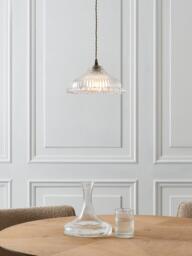 John Lewis Amelie Ribbed Glass Ceiling Light Shade - thumbnail 4