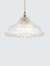 John Lewis Amelie Ribbed Glass Ceiling Light Shade - thumbnail 1