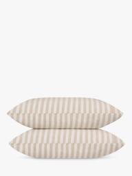 Piglet in Bed Pembroke Stripe Linen Blend Bedding, Oatmeal - thumbnail 5