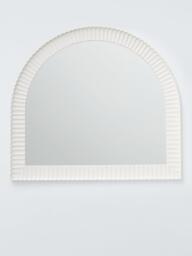 John Lewis Coastal Carved Frame Overmantel Wall Mirror, 95 x 105cm, White - thumbnail 1