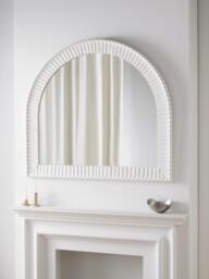 John Lewis Coastal Carved Frame Overmantel Wall Mirror, 95 x 105cm, White - thumbnail 2