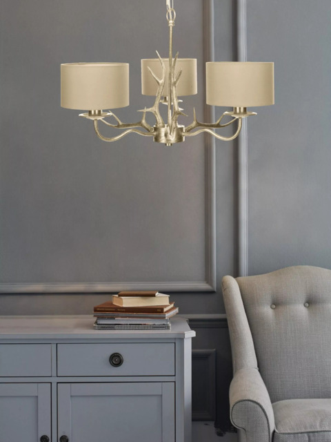 Laura Ashley Mulroy 3 Arm Chandelier Ceiling Light, Champagne - image 1