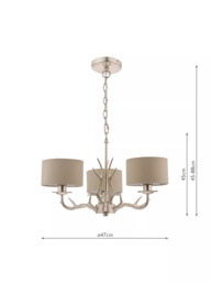 Laura Ashley Mulroy 3 Arm Chandelier Ceiling Light, Champagne - thumbnail 4