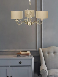 Laura Ashley Mulroy 3 Arm Chandelier Ceiling Light, Champagne - thumbnail 1