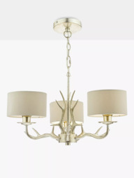 Laura Ashley Mulroy 3 Arm Chandelier Ceiling Light, Champagne - thumbnail 2