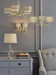 Laura Ashley Mulroy 3 Arm Chandelier Ceiling Light, Champagne - thumbnail 3