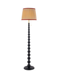 Joules Harewood Pleated Shade Bobbin Floor Lamp, Navy Blue - thumbnail 1