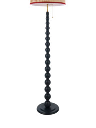 Joules Harewood Pleated Shade Bobbin Floor Lamp, Navy Blue - thumbnail 6