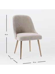west elm OUTLET Mid-Century Dining Chair, Silver - thumbnail 3