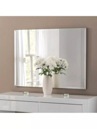 Yearn Classic Bevelled Glass Rectangular Wall Mirror, Silver