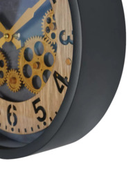 Libra Interiors Palladium Wood Dials Wall Clock, 32.8cm, Black - thumbnail 4
