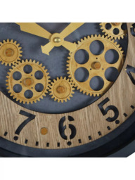 Libra Interiors Palladium Wood Dials Wall Clock, 32.8cm, Black - thumbnail 5