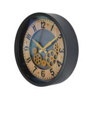 Libra Interiors Palladium Wood Dials Wall Clock, 32.8cm, Black - thumbnail 2