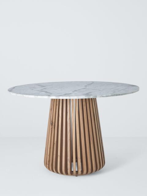 John Lewis Stave Marble Top 4 Seater Round Dining Table, Natural - image 1