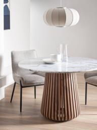 John Lewis Stave Marble Top 4 Seater Round Dining Table, Natural - thumbnail 2