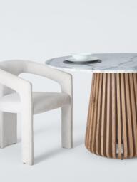 John Lewis Stave Marble Top 4 Seater Round Dining Table, Natural - thumbnail 3