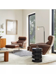 West Elm Kristoff Leather Swivel Armchair, Molasses/Polished Stainless Steel - thumbnail 5
