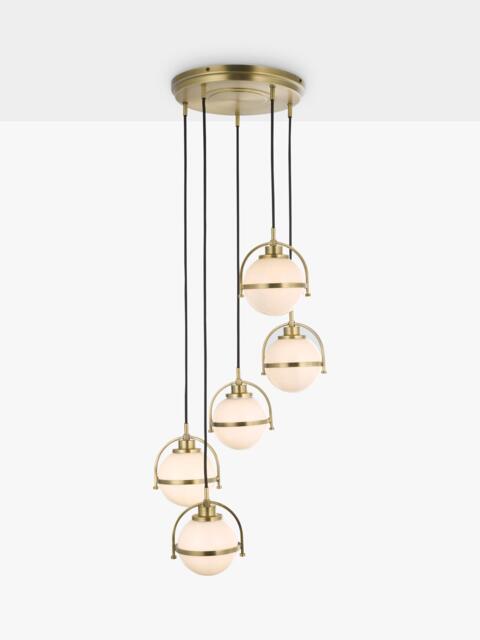 John Lewis Contour 5 Pendant Cluster Ceiling Light, Matt Antique Brass - image 1