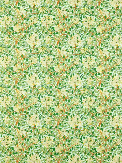 Morris & Co. Ben Pentreath Honeysuckle Made to Measure Curtains or Roman Blind, Sky/Burnt Orange - image 1